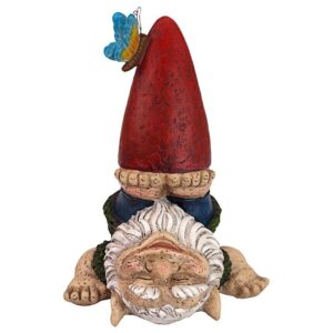 Design Toscano AL18617 8 Inch Topsy Turvy Theo Garden Gnome Statue