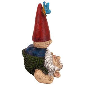 Design Toscano AL18617 8 Inch Topsy Turvy Theo Garden Gnome Statue