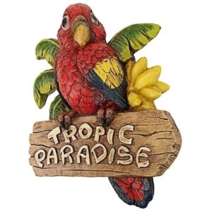 Design Toscano AL18623 8 Inch Tropic Parrot Paradise Wall Sculpture