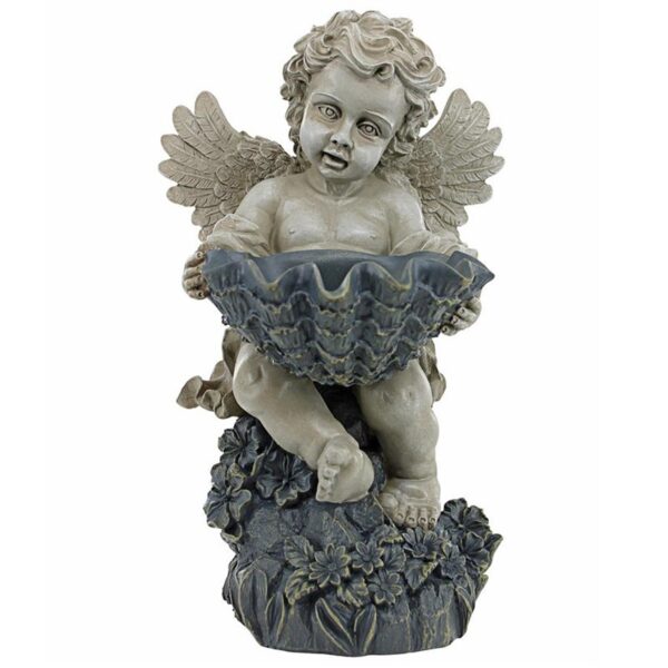 Design Toscano AL20511 9 Inch Sitting Cherub With Shell Statue