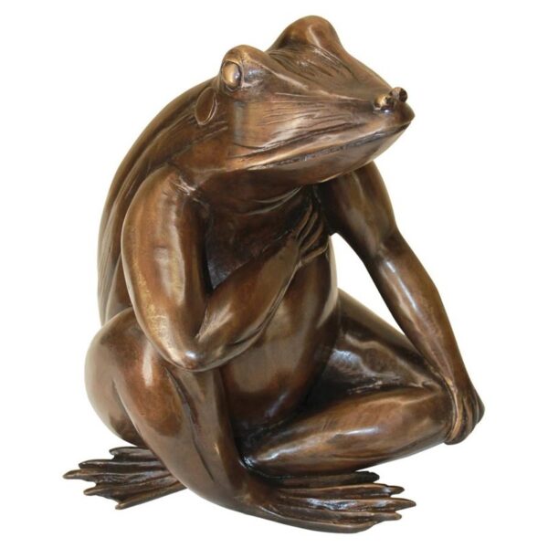 Design Toscano AS21352 9 Inch Forever in My Heart Frog Statue - Bronze