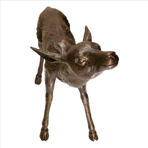 Design Toscano AS223682 7 1/2 Inch Standing Fawn Statue - Bronze