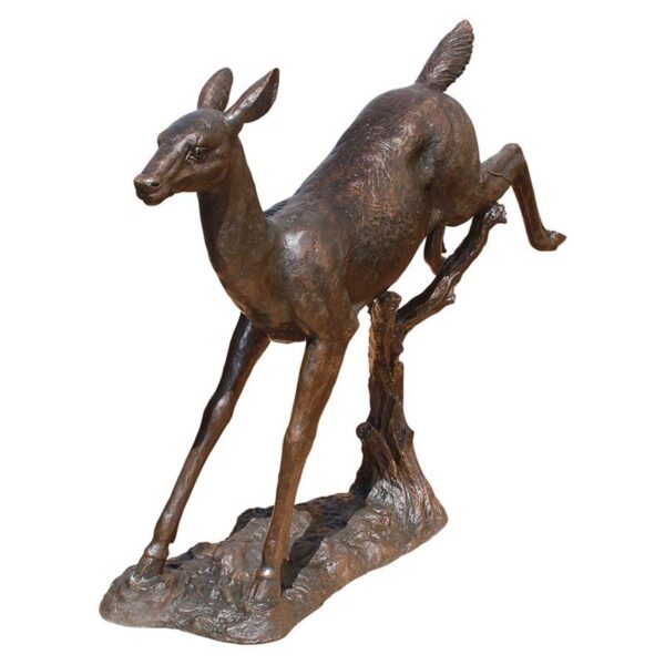 Design Toscano AS25398 60 Inch Leaping Deer Statue - Bronze