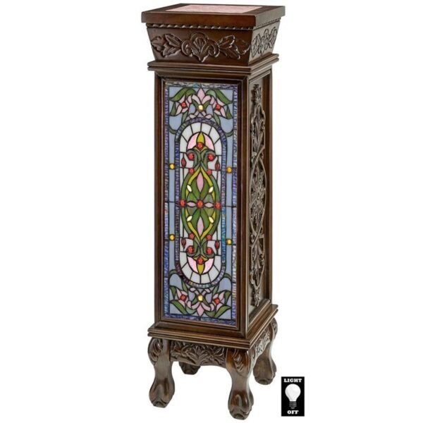 Design Toscano BN1037 10 Inch Baldwin Stained Glass Pedestal