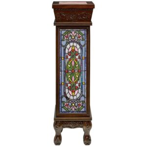 Design Toscano BN1037 10 Inch Baldwin Stained Glass Pedestal