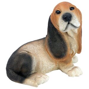 Design Toscano CF3298 9 Inch Basset Puppy Statue - Black and Brown