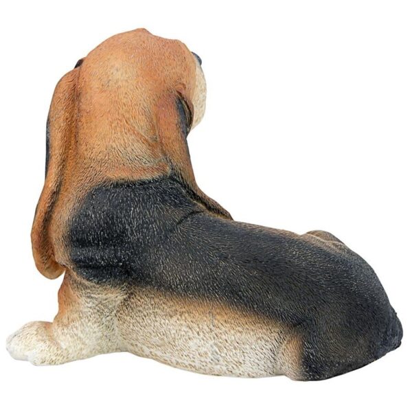 Design Toscano CF3298 9 Inch Basset Puppy Statue - Black and Brown