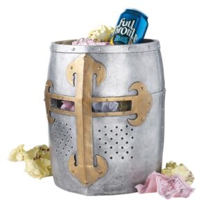 Design Toscano CL3613 9 Inch Crusaders Great Helm Trash Bin