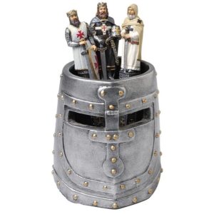 Design Toscano CL3614 4 1/2 Inch Knights Templar Helmet Pen Holder