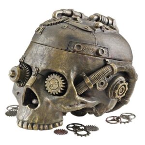 Design Toscano CL6067 7 1/2 Inch Steampunk Skull Containment Vessel