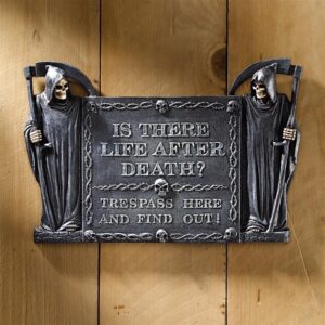 Design Toscano CL6290 12 Inch Life After Death No Trespassing Plaque