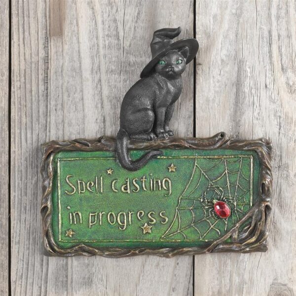 Design Toscano CL69238 7 Inch Witches Cat Plaque