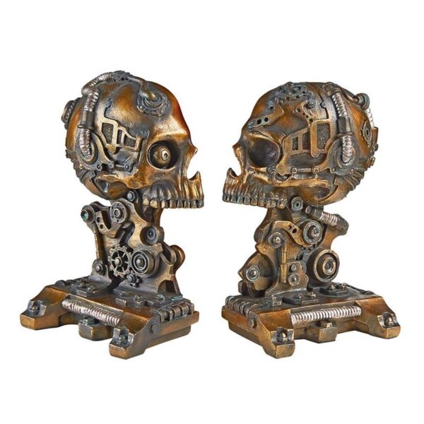 Design Toscano CL7028 6 1/2 Inch Cyborg Skeleton Bookend