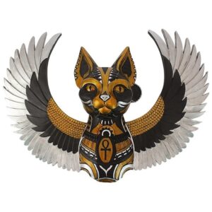 Design Toscano CL76042 12 Inch Goddess Bastet Winged Cat Wall Plaque