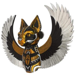 Design Toscano CL76042 12 Inch Goddess Bastet Winged Cat Wall Plaque