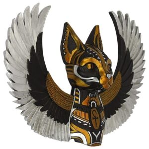 Design Toscano CL76042 12 Inch Goddess Bastet Winged Cat Wall Plaque