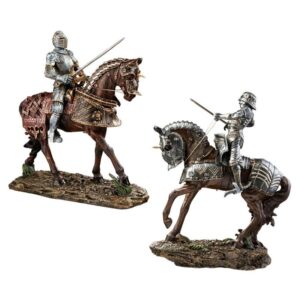 Design Toscano CL93428 5 Inch Knights of Blenheim Palace, Set of 2