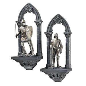 Design Toscano CL955951 5 1/2 Inch Knights of the Realm in Arches, Set of 2