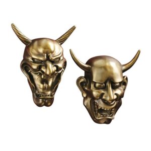 Design Toscano CL96298 7 1/2 Inch Hannya Demon Wall Mask Plaques, Set of 2