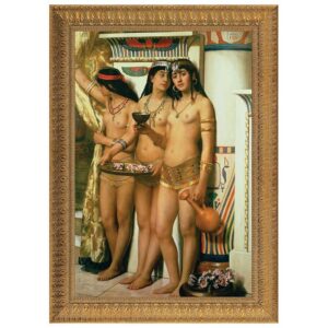 Design Toscano DA1023 28 1/2 Inch Pharaohs Handmaidens Framed 1882 Canvas Replica Painting - Large