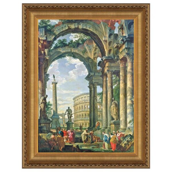 Design Toscano DA1064 31 1/4 Inch Roman Capriccio Framed Canvas Replica Painting - Grande