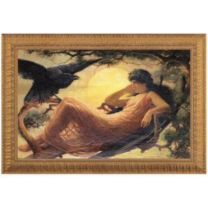 Design Toscano DA1331 21 1/2 Inch The Night Raven Sings Canvas Replica Painting - Small