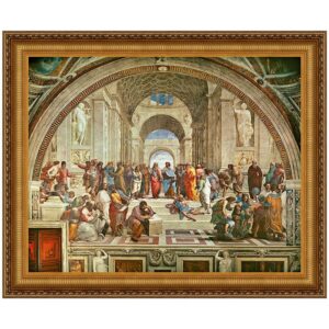 Design Toscano DA1355 46 1/4 Inch The School of Athens Framed Canvas Replica Painting - Grande