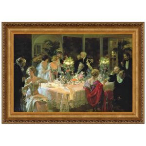 Design Toscano DA1384 42 1/4 Inch The End of Dinner Canvas Replica Painting - Medium