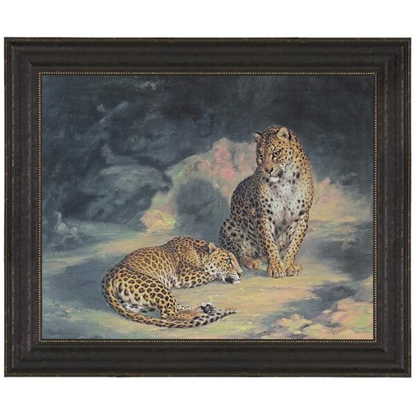 Design Toscano DA1422 27 1/2 Inch a Pair of Leopards 1845 Canvas Replica Painting - Medium