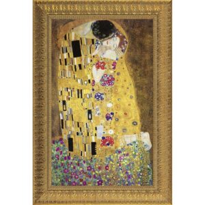 Design Toscano DA1565 39 Inch The Kiss Framed Canvas Replica Painting - Estate