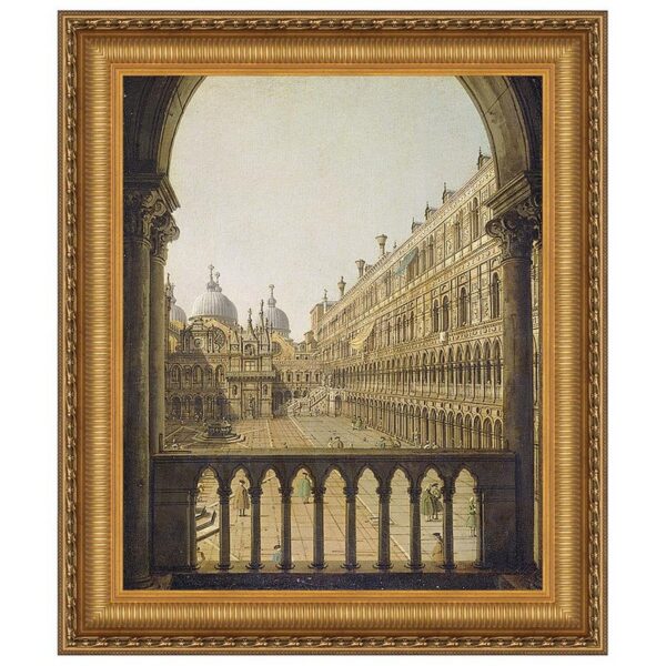 Design Toscano DA1573 27 Inch Interior Court of The Doges Palace Venice 1756 Canvas Replica Painting - Large