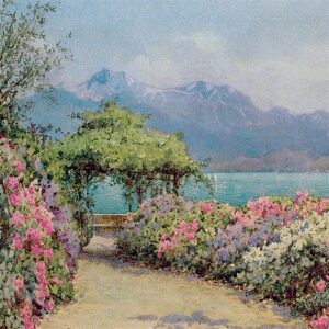 Design Toscano DA1584 44 1/2 Inch Lake Como From The Villa Canvas Replica Painting - Grande