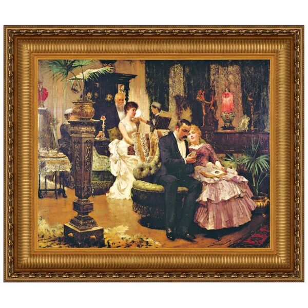 Design Toscano DA1602 28 1/4 Inch The Conversation Piece Canvas Replica Painting - Medium