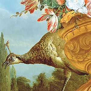 Design Toscano DA1614 38 Inch a Peacock On a Decorative Urn Canvas Replica Painting - Grande