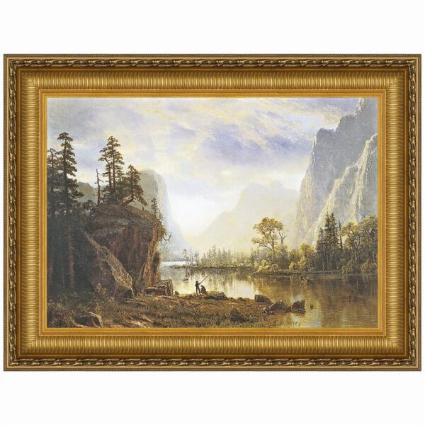 Design Toscano DA1651 16 1/4 Inch Yosemite Valley 1863 Framed Canvas Replica Painting - Small