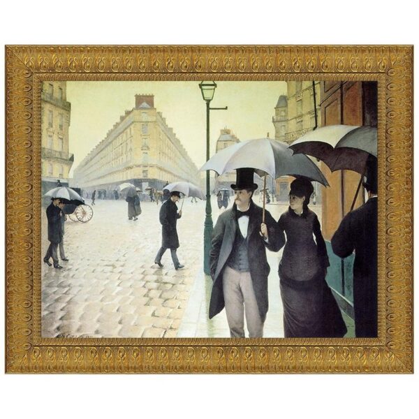 Design Toscano DA1723 40 1/2 Inch Rue Du Paris Rainy Day 1877 Canvas Replica Painting - Large