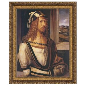 Design Toscano DA1793 31 1/2 Inch Durer Self Portrait 1498 Canvas Replica Painting - Large