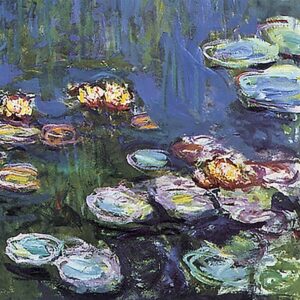 Design Toscano DA1903 37 1/2 Inch Waterlillies 1914 Canvas Replica Painting - Large