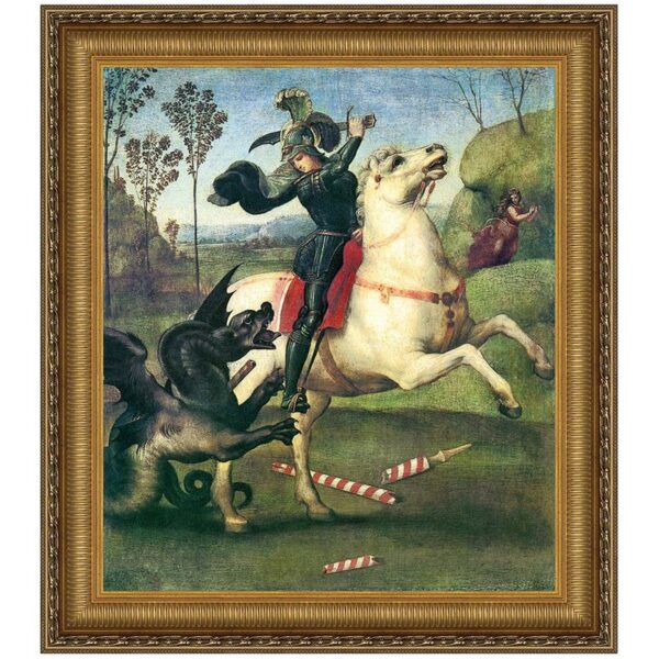 Design Toscano DA1913 36 3/4 Inch Saint George Fighting The Dragon 1505 Canvas Replica Painting - Large