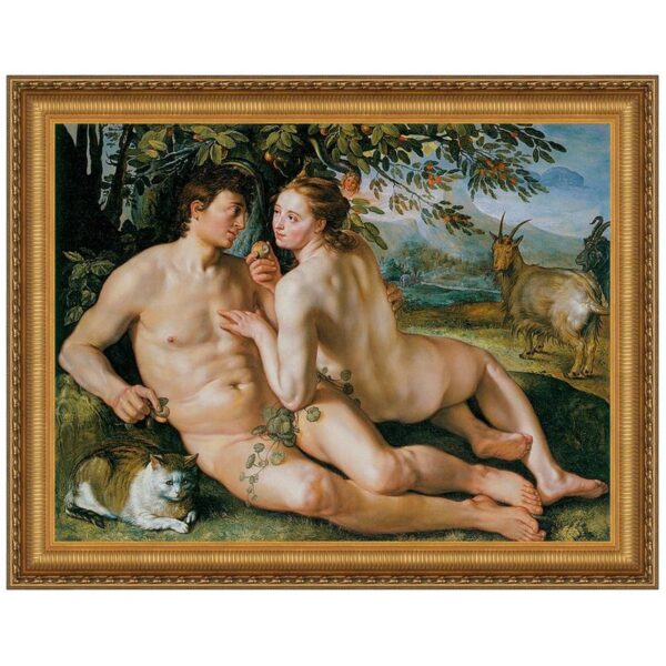 Design Toscano DA2141 17 1/4 Inch The Fall of Man 1616 Canvas Replica Painting - Small