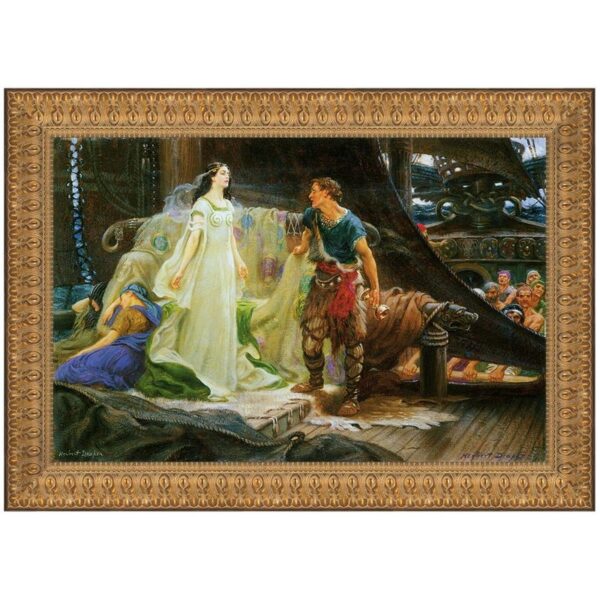 Design Toscano DA2563 40 1/2 Inch Tristan and Iseult 1901 Canvas Replica Painting - Large