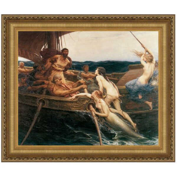 Design Toscano DA2594 46 1/4 Inch Ulysses and The Sirens 1909 Canvas Replica Painting - Grande