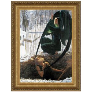 Design Toscano DA2641 14 3/4 Inch The Death of The Gravedigger 1895 Canvas Replica Painting - Small