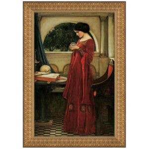 Design Toscano DA2763 28 Inch The Crystal Ball 1902 Framed Canvas Replica Painting - Large