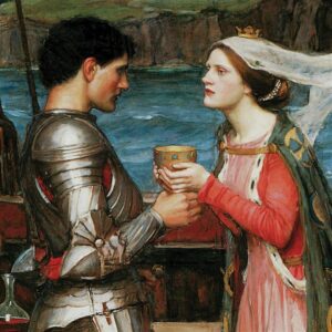 Design Toscano DA2791 14 3/4 Inch Tristan and Isolde Sharing The Potion 1916 Canvas Replica Painting - Small