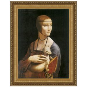 Design Toscano DA2873 32 1/4 Inch Lady with an Ermine 1490 Canvas Replica Painting - Large