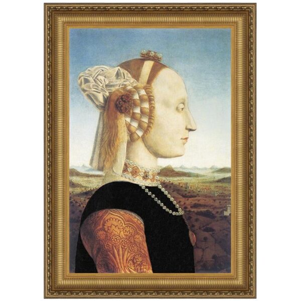 Design Toscano DA2942 22 1/4 Inch Portrait of Battista Sforza 1466 Canvas Replica Painting - Medium