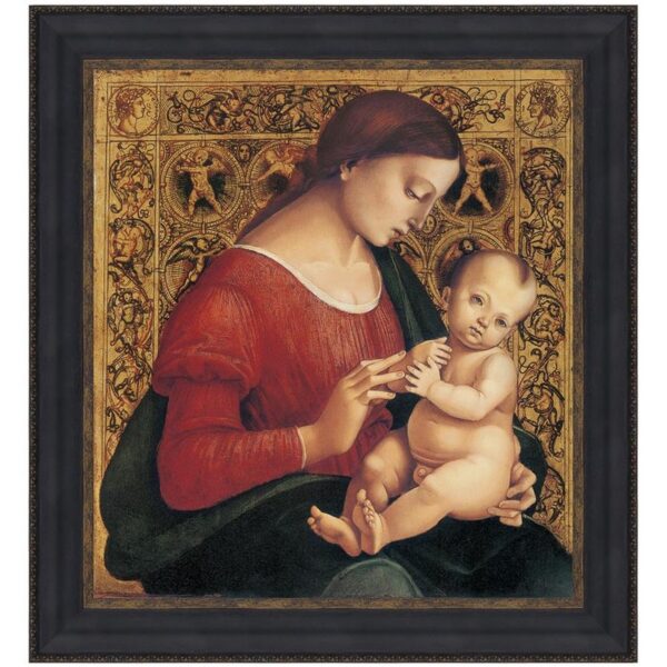 Design Toscano DA3262 20 3/4 Inch Madonna and Child 1506 Framed Canvas Replica Painting - Medium