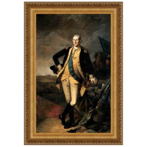 Design Toscano DA3271 13 3/4 Inch George Washington at The Battle of Princeton 1781 Framed Canvas Replica Painting - Small