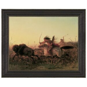 Design Toscano DA3332 27 1/2 Inch Indian Buffalo Hunt 1856 Canvas Replica Painting - Medium